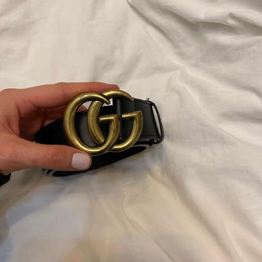 Black Gucci gg belt